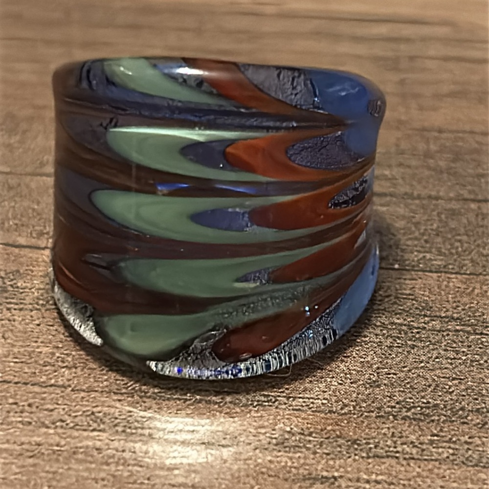 Multicolor Swirl Glass Ring